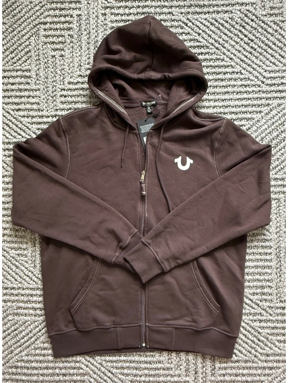 NWT True Religion Buddha Seal Zip Hoodie size XL